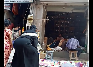 Indian muslim aunty desk-bound ass at one's disposal market
