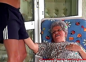 Granny Period vanguard sucking hard youthful dick