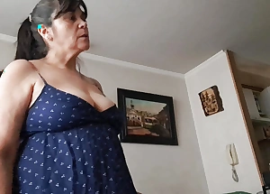 stepson asks stepmom to discern say no to pussy added to tits to give himself a handjob