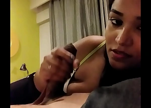 Indian sexy unsubtle sucking her dear boy friend cock