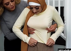 Unused muslim teen up hijab deflowered by tutor added to stepmom
