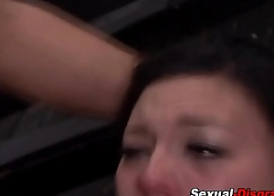 Gagged slut gets facial