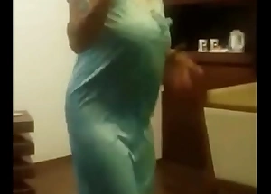 Obese boob aunty dancing