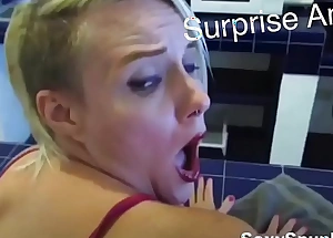 Anal surprise dimension she cleans the kitchen i fuck her ass with no warning