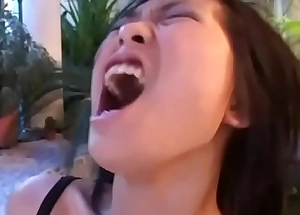 Little cute asian girl banged indestructible by a black cock