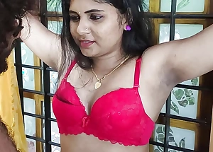 S&m and blindfolded Vaishnavy in saree and bra by Sharun Raj, Saree removal and hand tied blinfolded bra romance, Hawt S&m love
