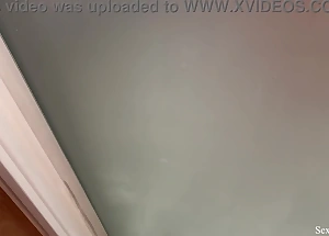 My hot MILF stepmother caught me spying on her in the shower in a shared hotel room.