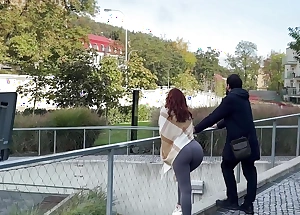 HUNT4K. Sexy redhead floozy is enough be advisable for junk food and her stupid BF and fucke