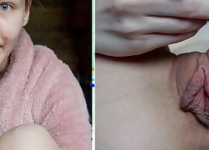 Perfect Body Skinny Teen shaving her long labia Pussy