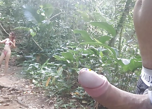 I was caught jerking deficient keep on the trail by a girl passing by and watching me