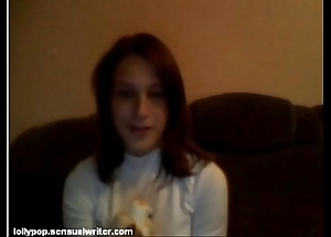 Russian legal age teenager sucks banana first of all webcam, softcore